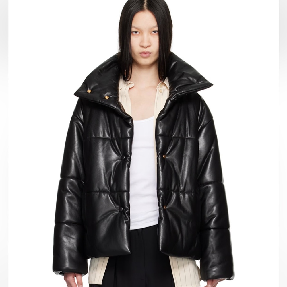 Nanushka Black faux leather Puffer Jacket small